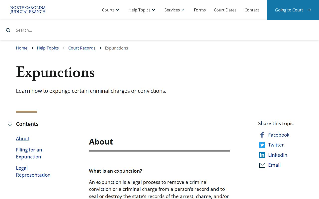 Cherokee County criminal record expunction forms and guidance